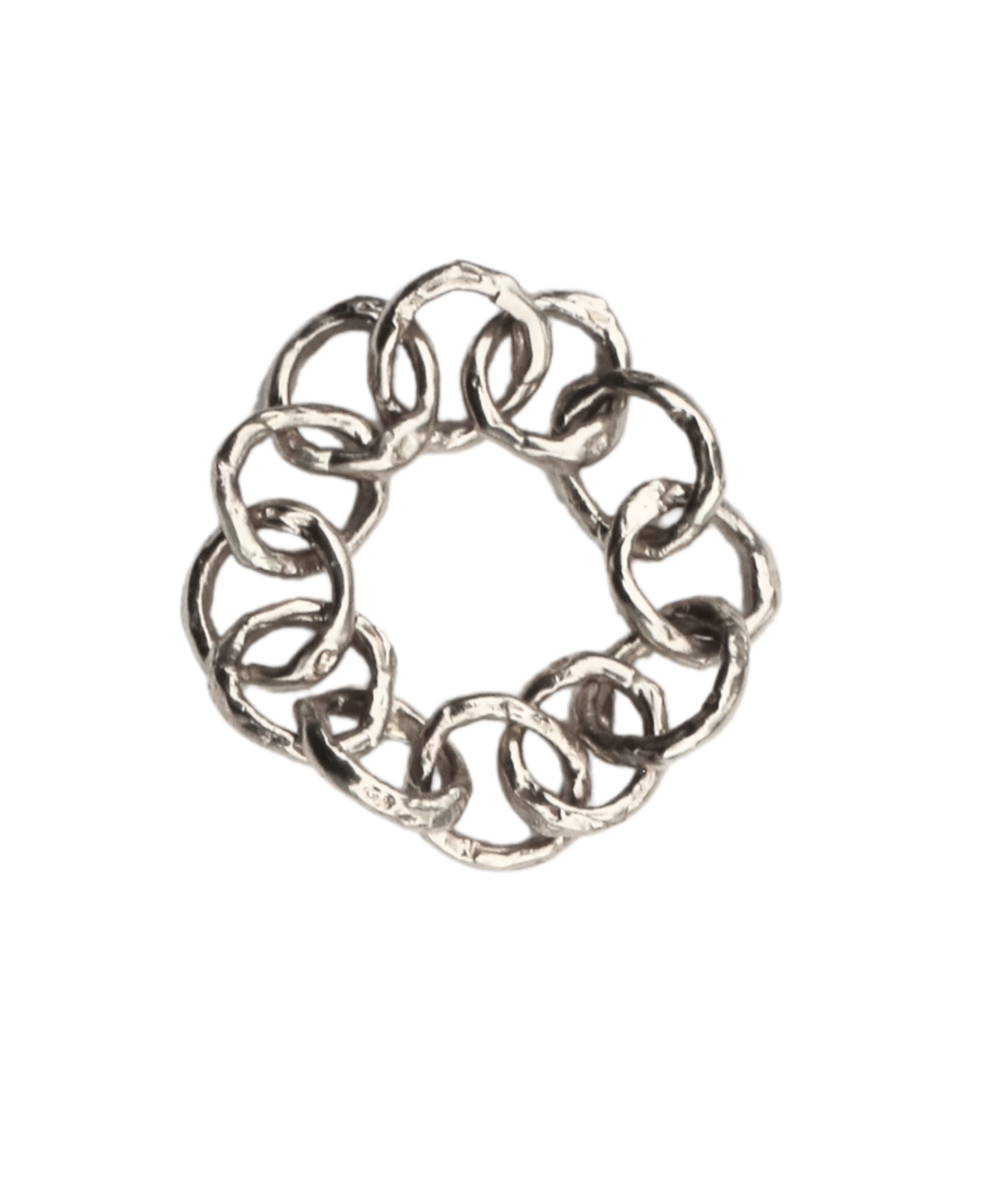 XOIE Chain Link Ring in recycled sterling silver, lost wax cast