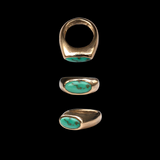 TUVA Ring in 14K Gold with New Lander Turquoise