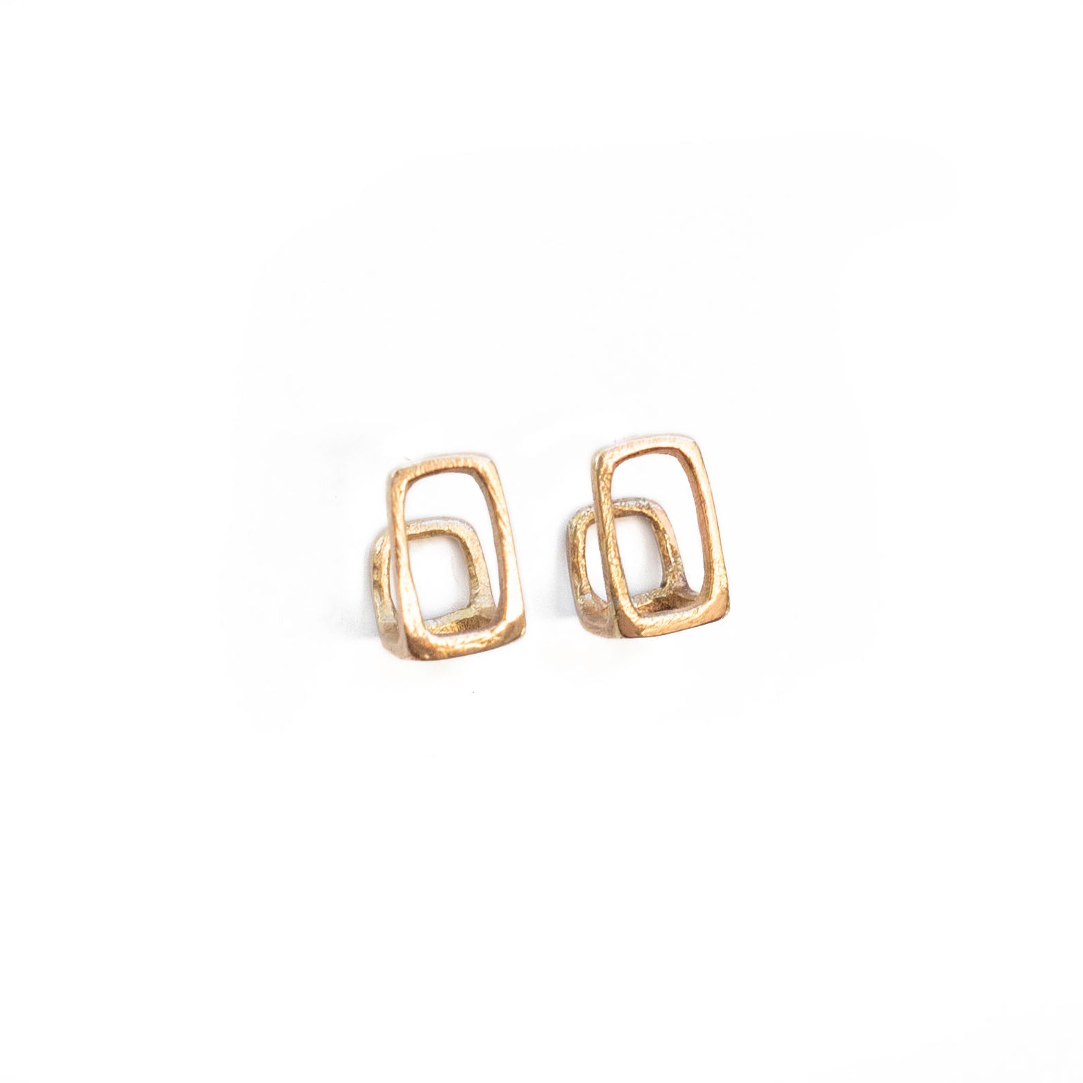 BOX FRAME Hoop Earrings - 14K Gold